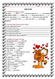 English Worksheet: Verb To Be 1/2