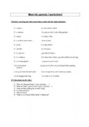 English worksheet: Meet the parents