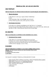 English worksheet: ME AND MY COUNTRY - ACTIVITY 