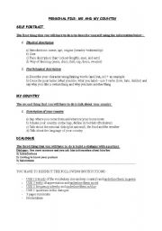 English Worksheet: ME AND MY COUNTRY - ACTIVITY 