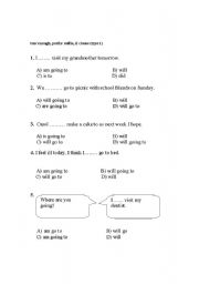 English Worksheet: Future Tense