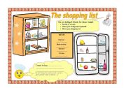 English Worksheet: the shopping list 