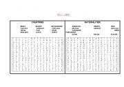 English worksheet: Countries and nationalities