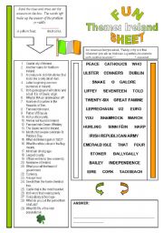 English Worksheet: Fun Sheet Theme: Ireland