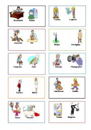 English Worksheet: Flashcards - Comparison of jobs