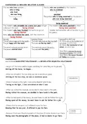 English Worksheet: REFERENCE WORKSHEET FOR PARTICIPLE CLAUSES