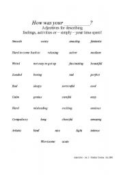 English Worksheet: Adjectives
