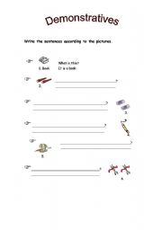 English Worksheet: Demonstratives