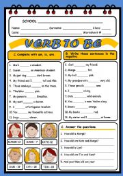 English Worksheet: VERB TO BE