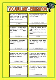 English Worksheet: Vocabulary Game /Set of words