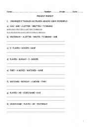 English worksheet: PRESENT PERFECT