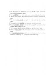 English Worksheet: Review of tenses