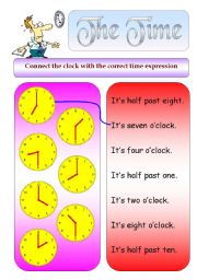 English Worksheet: The Time