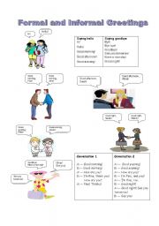 English Worksheet: Formal and informal greetings