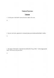 English worksheet: Volcano