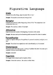 English worksheet: Figurative Language