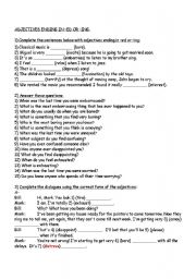 English Worksheet: adjectives ending in -ed or -ing