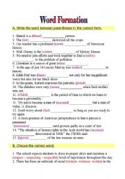 English Worksheet: Word Formation