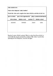 English Worksheet: The Simpsons - Simple present