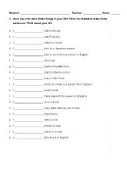 English worksheet: What have you done?