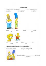 English Worksheet: Simpsons Comparative Adjectives