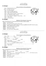 English worksheet: conversations