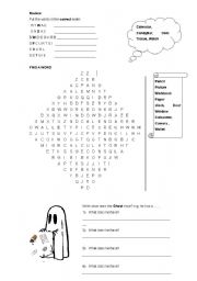 English worksheet: school and things