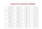 English Worksheet: A GAME FOR VOCABULARY BUILDING