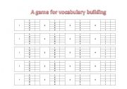 English worksheet: A GAME FOR VOCABULARY BUILDING