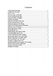 English worksheet: Tag Questions