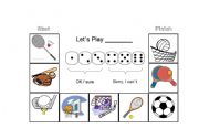 English Worksheet: Sports dice game.