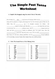 English Worksheet: The simple past tense