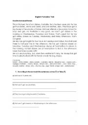 English worksheet: English test