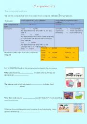English worksheet: The comparative form