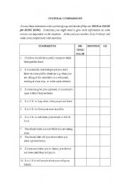 English worksheet: Comparing Cultures - east and west