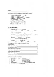 English Worksheet: Grammar test