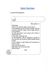 English worksheet: Daily Routines