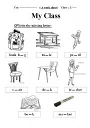 English Worksheet: my class