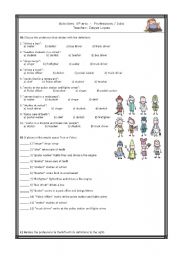 English Worksheet: Activities  6º ano- Professions/Jobs