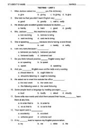 English Worksheet: 100-Multiple-choice Test