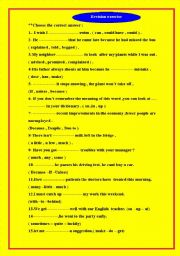 English worksheet: reveision exercises