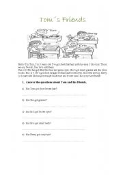 English worksheet: Toms friends