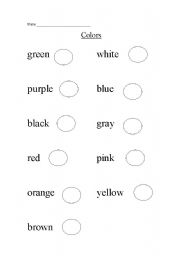 English Worksheet: colors worksheet