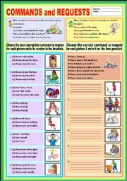 English Worksheet: Commands and Requests (classroom language)