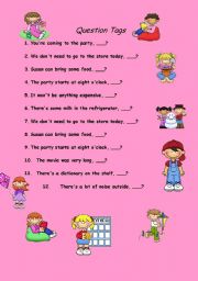 English Worksheet: Question tags