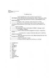 English Worksheet: Vocabulary 