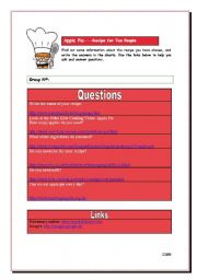 English Worksheet: food webquest Im hungry