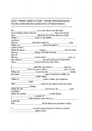 English Worksheet: past simple - past progressive