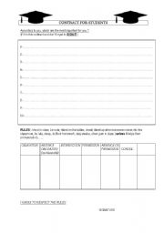 English worksheet: contract for students