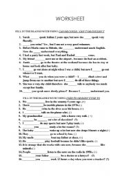 English Worksheet: CAN AND COULD EXERCISES